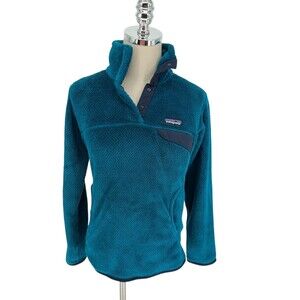 Patagonia Re-Tool Snap T Pullover Jacket Women's Size XS Teal Fleece Gorpcore